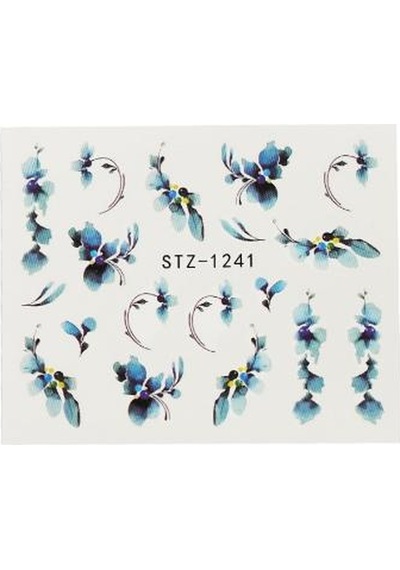 Misyul 5d Tırnak Sticker Yapışkanı Mavi Çiçekli Mıs-3512
