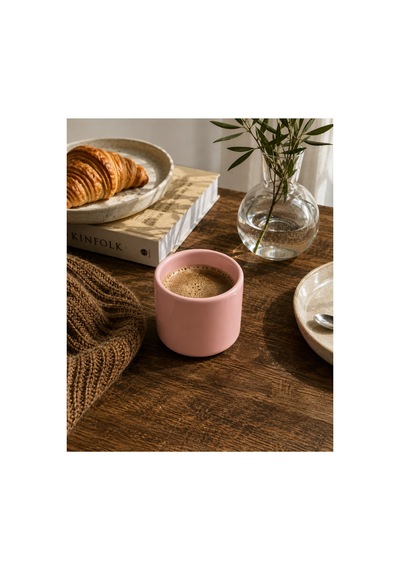 Pembe Seramik Kupa 175 Ml Minimal Kahve Kupası Çay Fincanı Espresso Ve Türk Kahvesi Bardağı Pembe - 902348304 Pembe