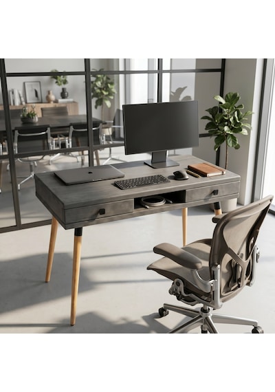 Mobenta Modest Desk: Masif Çalışma & Laptop Masası 2 Çekmece 1 Bölme - 120x60 An Antrasit Mobenta Modest Desk: Masif Çalışma & Laptop Masası 2 Çekmece 1 Bölme - 120x60 An Antrasit