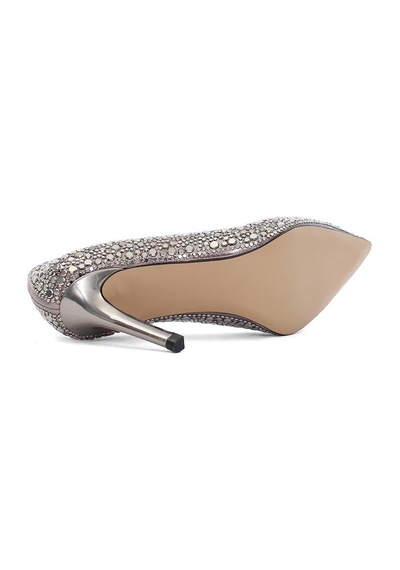 Kadın Platin Parlak İnce Topuklu Stiletto