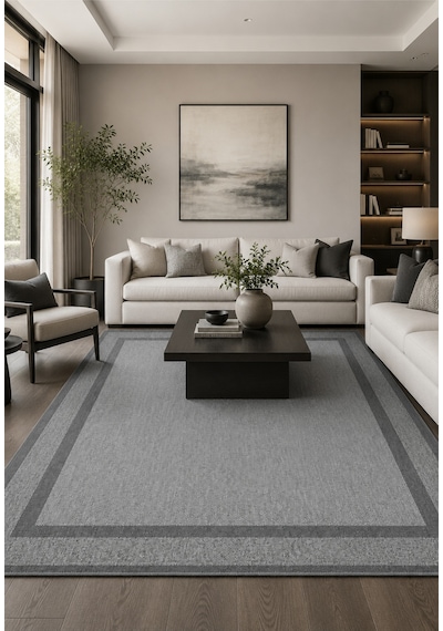 Modern Sisal 8001 Antrasit Leke Tutmayan Kaymaz Taban Salon Mutfak Koridor Balkon Halısı