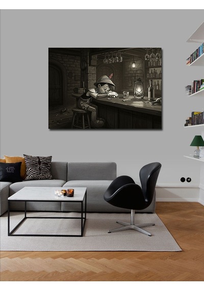 Kanvas Tablo Bara Oturmuş Pinokyo 100cmx140cm