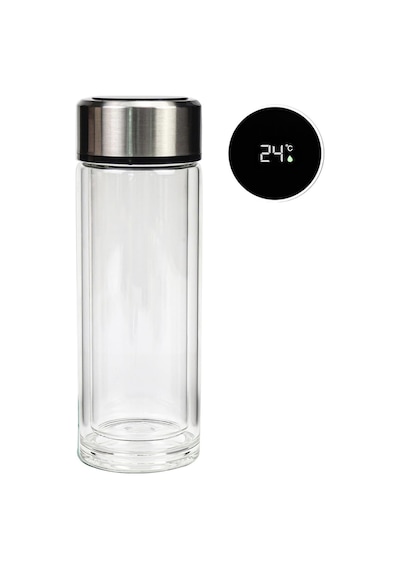 Borosilikat Çift Cidarlı 300 Ml Dereceli Cam Matara 0