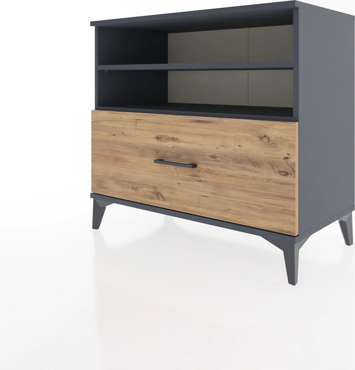 Hyperion Şifonyer 2 Raflı Tek Çekmeceli 88x44x80 Antrasit-çam Antrasit