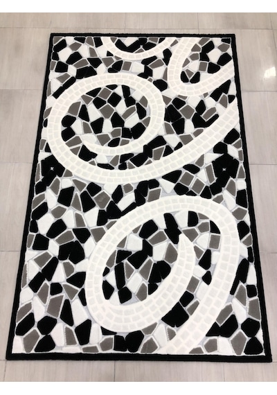 Kaşmir Halı Jade 146X233 Je 0024-03 Siyah Beyaz 4 M2 Halı !