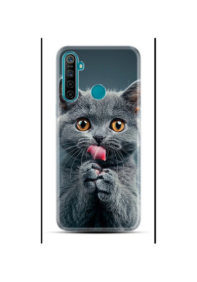 Realme 5i Kılıf Boutique Baskılı Resimli Komik Kedi Pcode -008