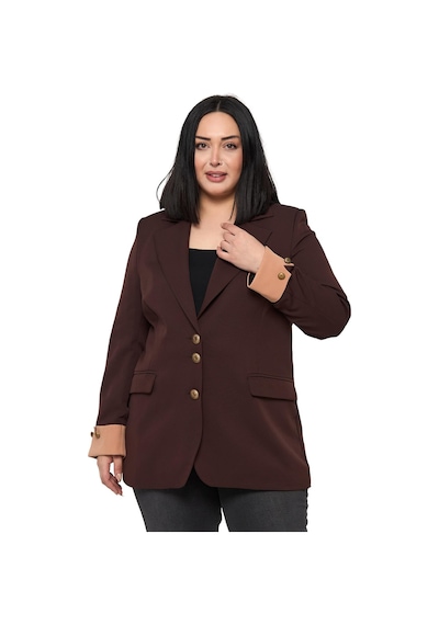 Disentis Büyük Beden Manşeti Kumaş Garnili Düğme Detaylı Astarlı Kahverengi Vizon Blazer Ceket Kahverengi Vizon Disentis Büyük Beden Manşeti Kumaş Garnili Düğme Detaylı Astarlı Kahverengi Vizon Blazer Ceket Kahverengi Vizon