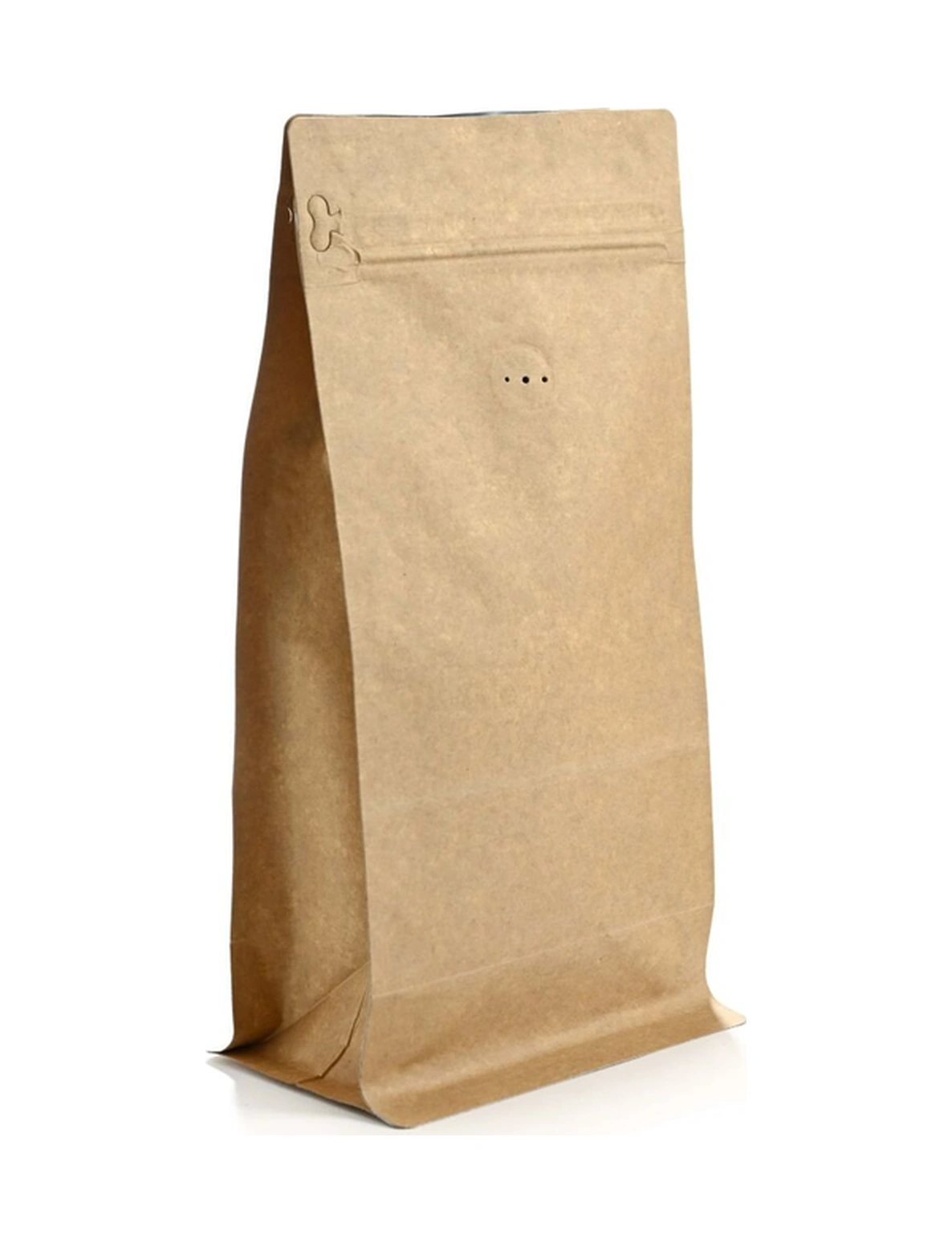 Valfli Flat Bottom Kraft Alüminyum Önden Kilitli Ambalaj 12,5x27,5+4,5 Cm-500 Gr. 50 Adet