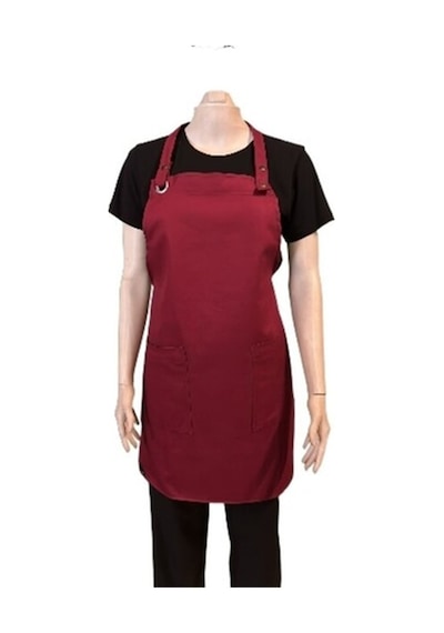 Mutfak Restorant Barista Çıt Çıtlı Trend Önlük Bordo