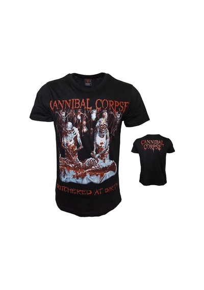 Cannibal Corpse Butchered At Birth Metal Band Baskılı Penye Tişört Siyah