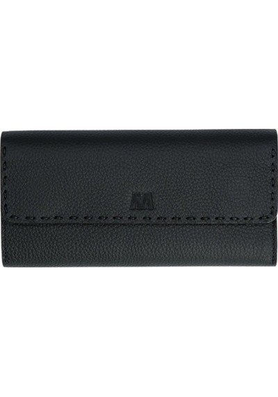 Mft Leather Hakiki Deri El Portföyü Cüzdan Hilton 8926 Flother Mat Siyah