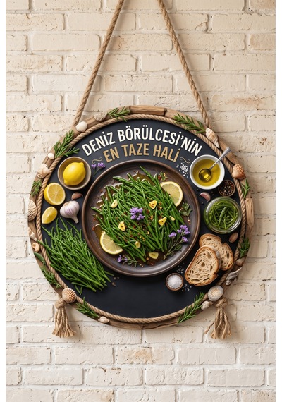 Deniz Börülcesi Meze Temalı Restoranlar Şarküteriler Balıkçılar İçin Ahşap Duvar Kapı Dekoratif