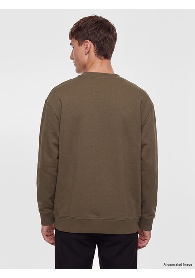 Lcw Vision Haki Bisiklet Yaka Erkek Kalın Sweatshirt