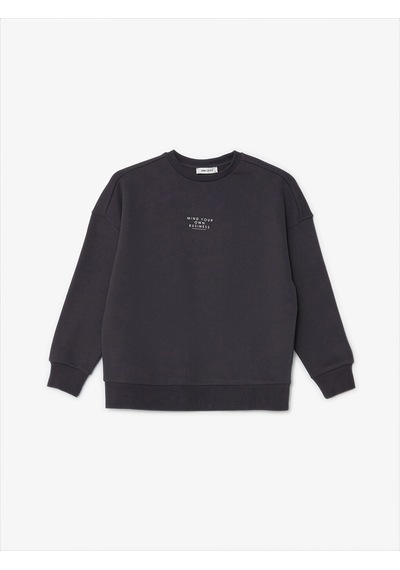 LC Waikiki Lcw Vision Antrasit Bisiklet Yaka Baskılı Oversize Kadın Kalın Sweatshirt Anthracıte LC Waikiki Lcw Vision Antrasit Bisiklet Yaka Baskılı Oversize Kadın Kalın Sweatshirt Anthracıte