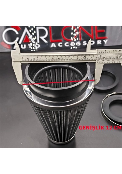 Açık Hava Filtresi Krom Kaplı 2 Aparatlı Gri Renk Huni Tip-90mm-73mm-60mm