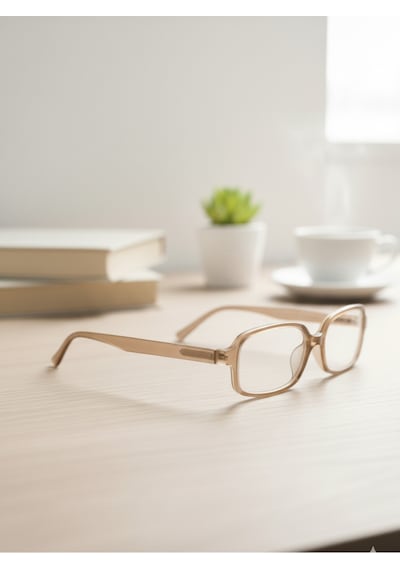 Glamy Kare Model Optik Uyumlu Mavi Işık Korumalı Gözlük Modern Çerçeveli Trend Şık Ve Modern Pudra