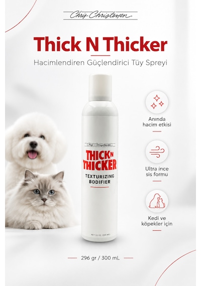 Chris Christensen Thick N Thicker Hacimlendiren Güçlendirici Kedi Köpek Tüy Spreyi 296 Gr
