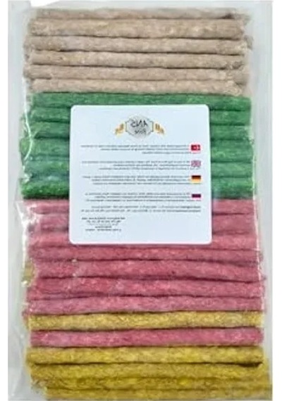 Renkli Köpek Ödül Çubuğu, 14 Cm 100'lü Paket