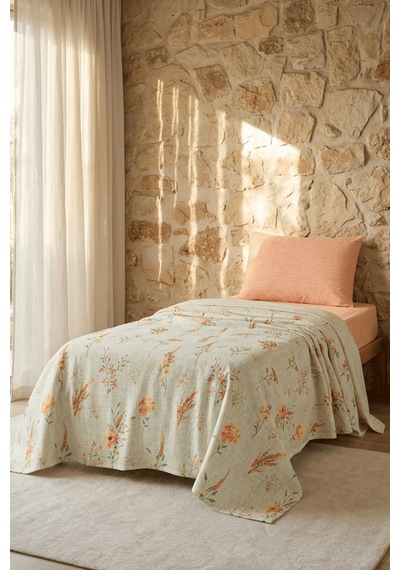 La Notte Autumn Garden Tek Kişilik 3 Parça Pike Takımı 160x230 + 100x200 + 50x70 Cm Çok Renkli