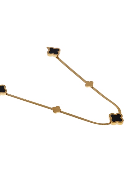 Kadın Yonca Model İtalyan Ezmesi Çelik Kolye Gold