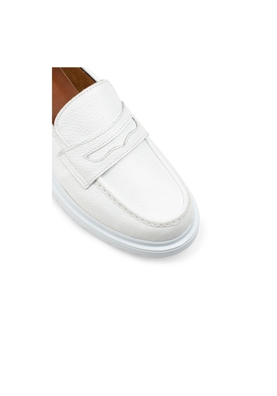 Deery Hakiki Deri Beyaz Loafer Kadın Ayakkabı - 01903zbyzp01 Beyaz