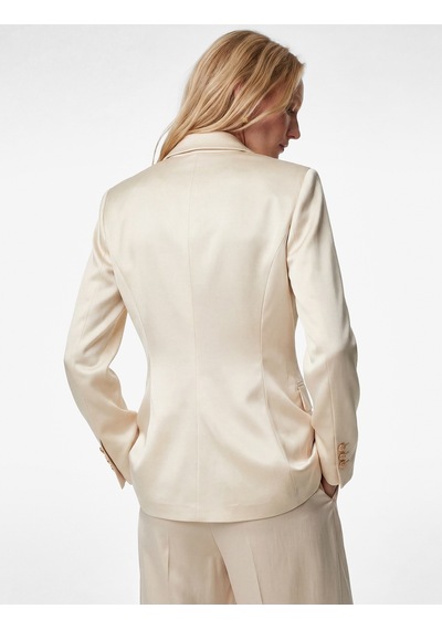 Koton Slim Fit Uzun Kollu Kruvaze Yaka Saten Ceket Ekru 6sak50112uw Ekru
