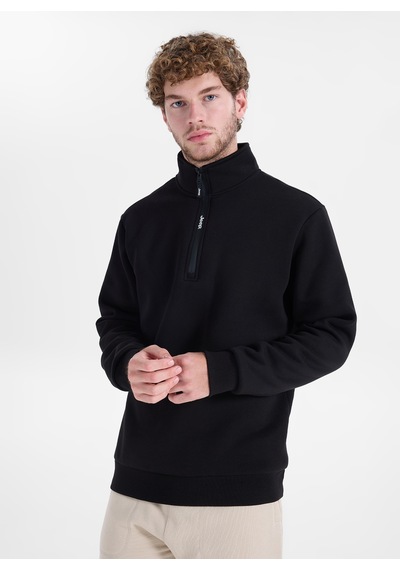 Jeep Dik Relaxed Düz Siyah Erkek Sweatshirt C4wm-swt4256