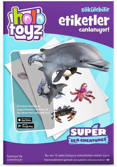 Holotoyz Sticker Super Sea Creatures Ar Uyumlu Etiket