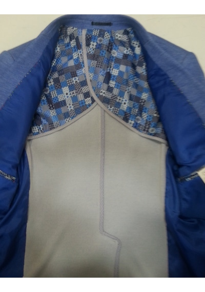 Sposo 5126 Dar Kalıp Yarım Astarlı İndigo Erkek Blazer Ceket İndigo
