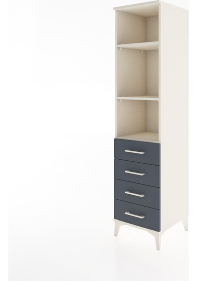 Hyperion Dolap 3 Raflı 4 Çekmeceli 44x44x182 Aytaşı-antrasit Aytaşı