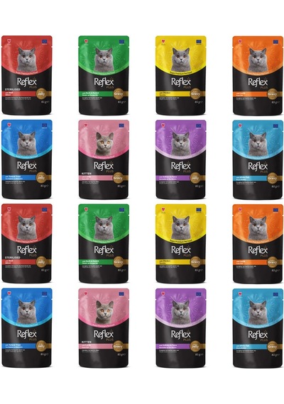 Reflex Plus Karışık Pouch Yetişkin Kedi Maması 16 x 85 G