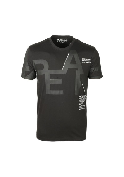 Ncs Siyah Bisiklet Yaka Baskılı Slim Fit Dar Kesim Tshirt 1227-siyah Siyah