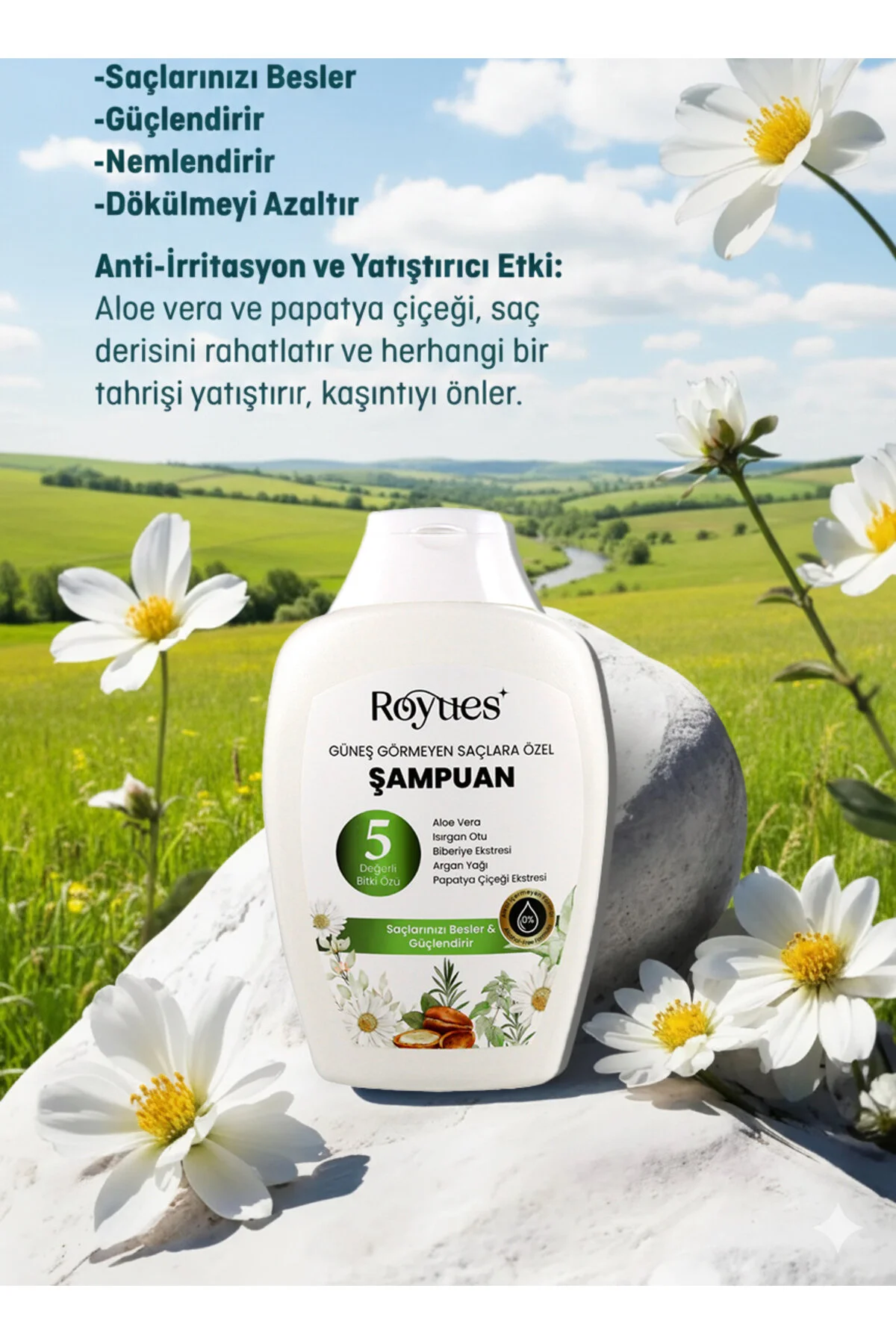 Güneş Görmeyen Saçlar İçin Şampuan Argan Yağlı Sülfatsız 5 Bitki Özlü 300 Ml Diğer
