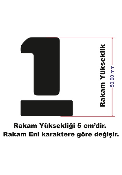 Stencil Rakam Boyama Şablonu X057-sayı Rakam Yüksekliği 5 Cm