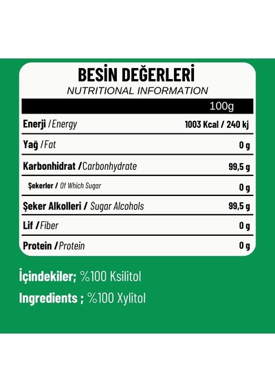 Fibrelle Ksilitol 250 g Keto / Ketojenik / Vegan e Uygundur.