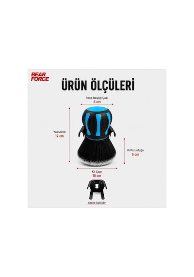 Robeve Bear Force Xl Ultra Yumuşak Oto Detay Fırçası Araç Iç Ve Dış Temizlik Fırçası Ergonomik Tutuş Çizmeden Temizlik Stand Dahil Jant, Havalandırma, Torpido Ve Detay Temizleme Fırçası