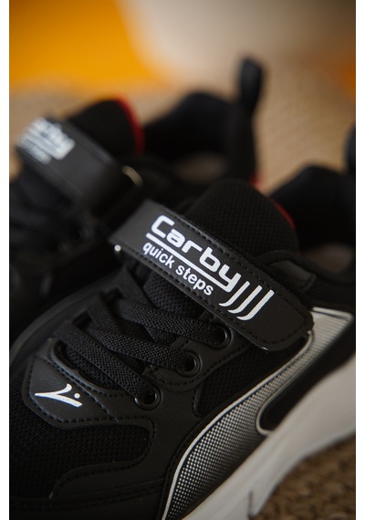 Daxtors D0132 Cırtlı Çocuk Unisex Sneaker Spor Ayakkabı Siyah-beyaz