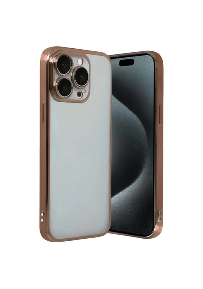 Apple Uyumlu iPhone 15 Pro Max Uyumlu Lensli Silikon - Çöl Titanyum