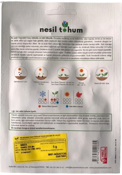 Biber Tohumu Dolma Atalık Tohum 3 Paket