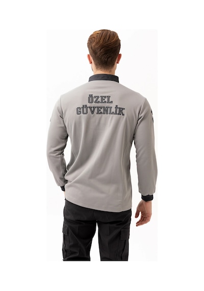 Münih Güvenlik Uzun Kol T-shirt Kurumsal Güvenlik Personel Kıyafeti Gri-füme