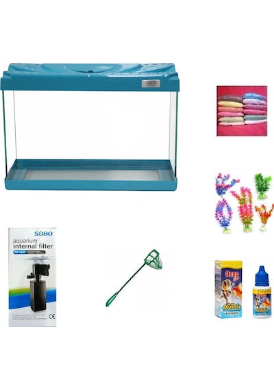 Kanki Pet 3518 Akvaryum Hazır Set Turkuaz 35 CM