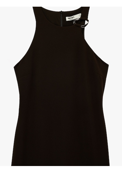 Koton Halter Yaka Metal Aksesuarlı A Kesim Kolsuz Uzun Elbise Kahverengi 6sak80112uw Kahve Koton Halter Yaka Metal Aksesuarlı A Kesim Kolsuz Uzun Elbise Kahverengi 6sak80112uw Kahve