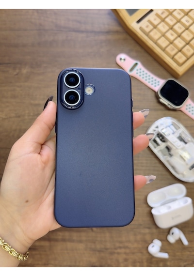 Apple iPhone 17 Uyumlu Süper İnce Mat Ultra Thin Silikon Kılıf Lacivert