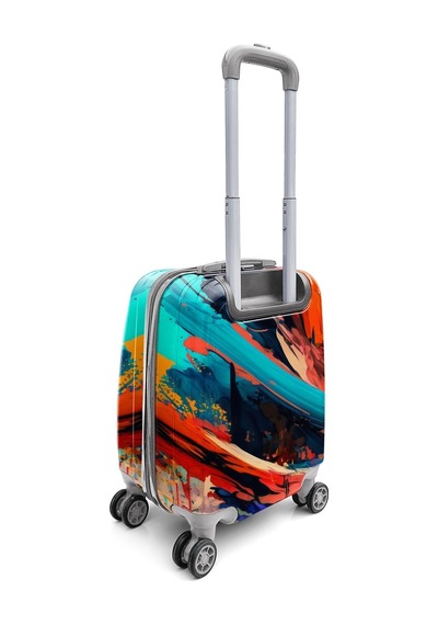 Coral High Renkli Desenli Mini Kabin Boy Valiz 40cm 16765 Çok Renkli