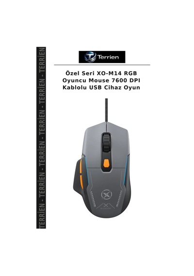 Özel Seri Xo-m14 Rgb Oyuncu Mouse 7600 Dpı Kablolu Usb Cihaz Oyun