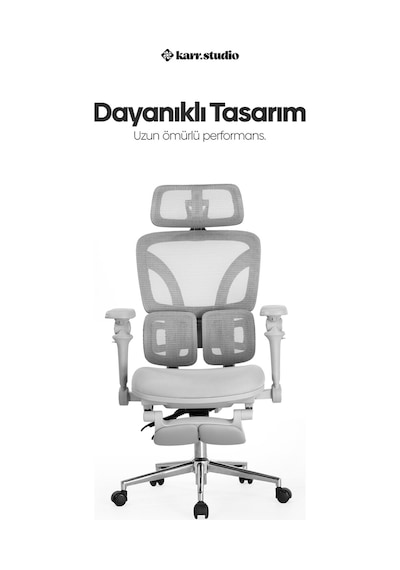 Braga Ergonomik Çalışma Koltuğu - Gri