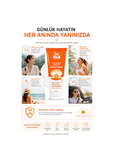 So Well Güneş Kremi Spf50+ 100 Ml