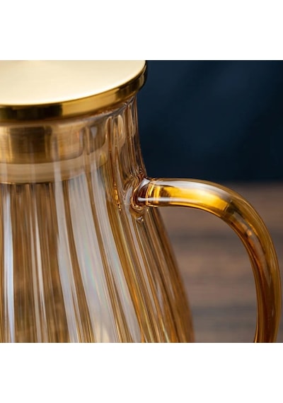 Qerhome Cam Papatya Model Amber Sürahi 1800 Ml Dr-23