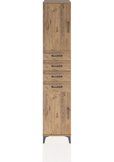 Hyperion Dolap 3 Raflı 4 Çekmeceli 2 Kapaklı 44x44x221 Çam-çam Çam