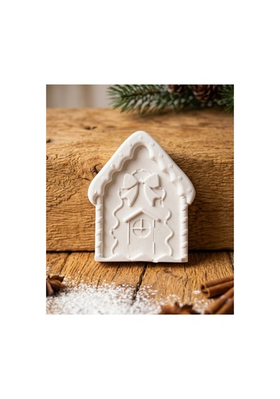 Ministone Kendin Boya Taş Tozu Yılbaşı Evi / Gingerbread House Dekoratif Obje Ve Hobi Seti 6 Renk Boya + Fırça Hediyeli